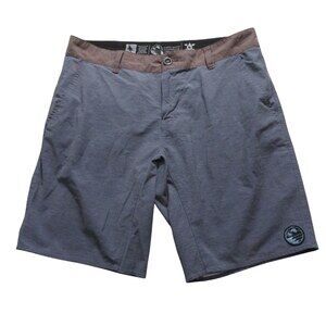 Hippy Tree Mens Board Shorts 34 X 10 Gray Stretch Recycled Polyester